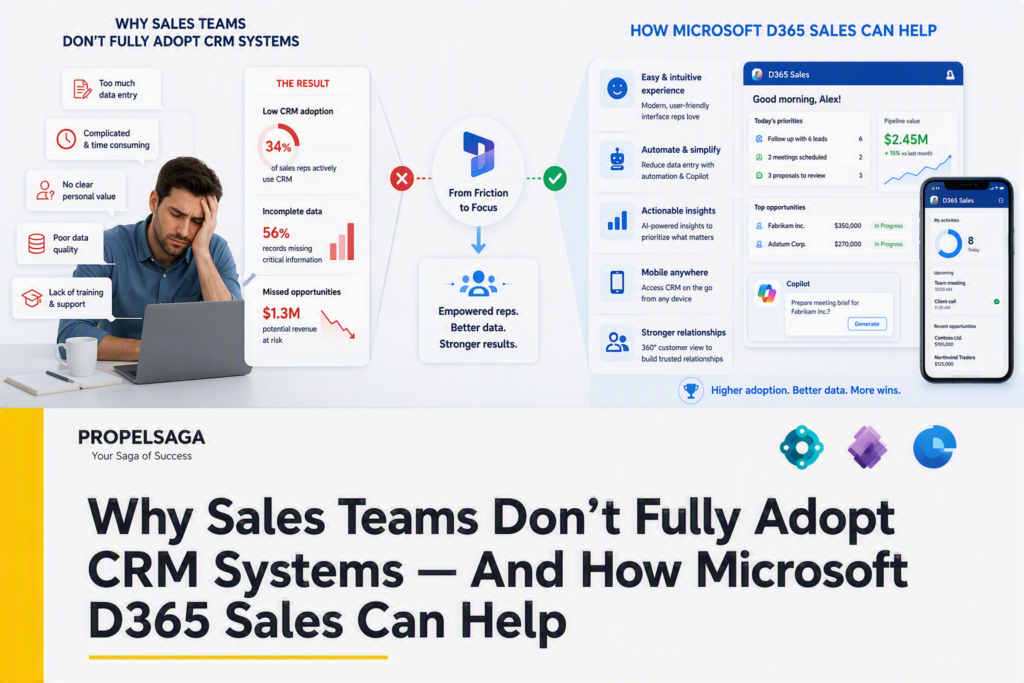 Why Sales Teams Don’t Fully Adopt CRM Systems: And How Microsoft D365 Sales Can Help?